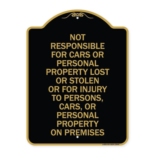 Not Responsible for Cars or Personal Property Lost or Stolen or for Injury to Persons, BG-1824-23546